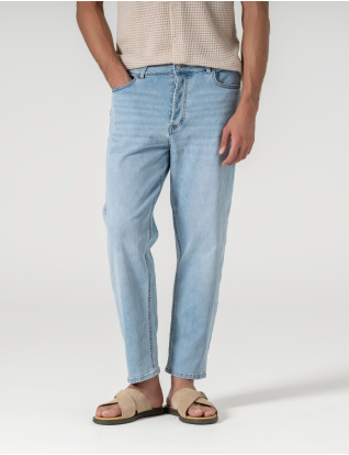 CALÇA DE GANGA REGULAR FIT AZUL CLARO