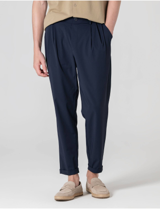 CALÇA DE TECIDO TÉCNICO AZUL MARINHO
