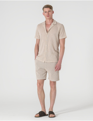 CAMISA HAVAIANA CROCHET BEGE