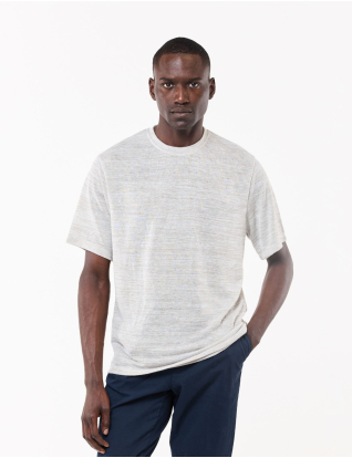 T-SHIRT OVERSIZE MESCLA LINHO