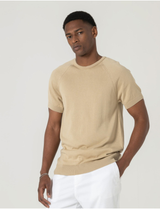 T-SHIRT TRICOT CREME