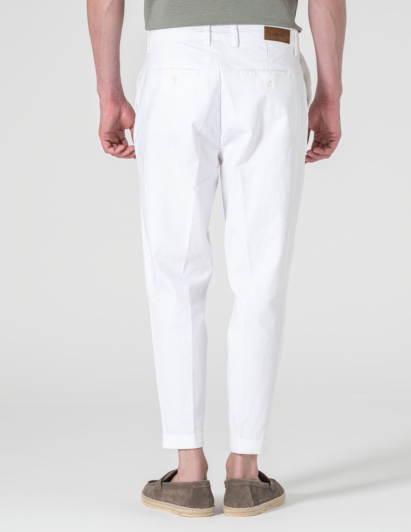 CALÇA CHINO CROPPED FIT VIROLA BRANCA