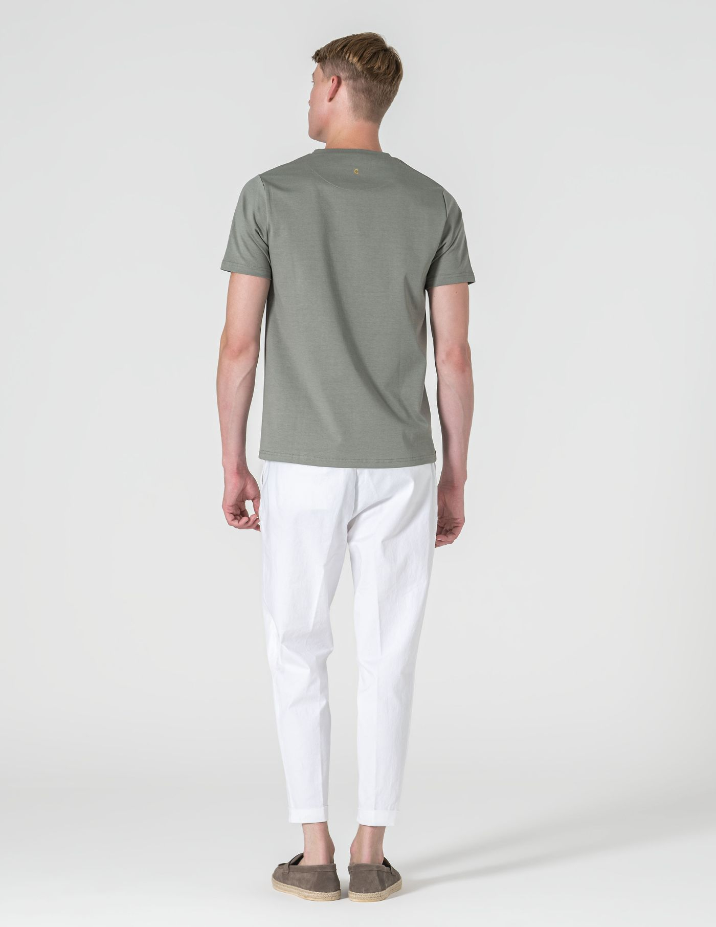 CALÇA CHINO CROPPED FIT VIROLA BRANCA