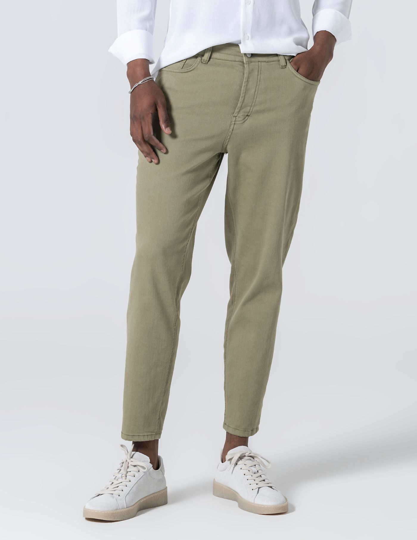 CALÇA DE SARJA RINGUE CROPPED FIT VERDE