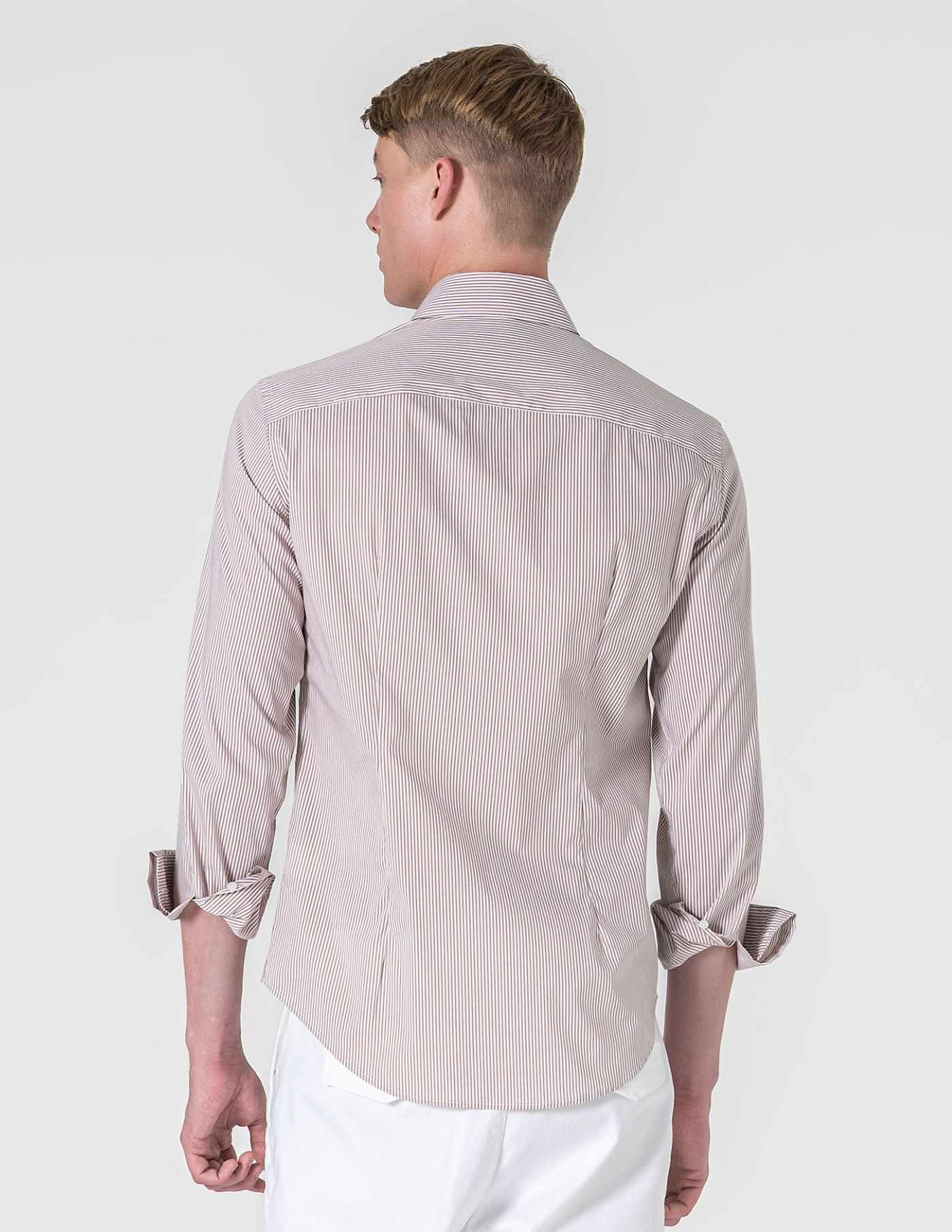CAMISA SLIM FIT SOFT TOUCH RISCA BEGE