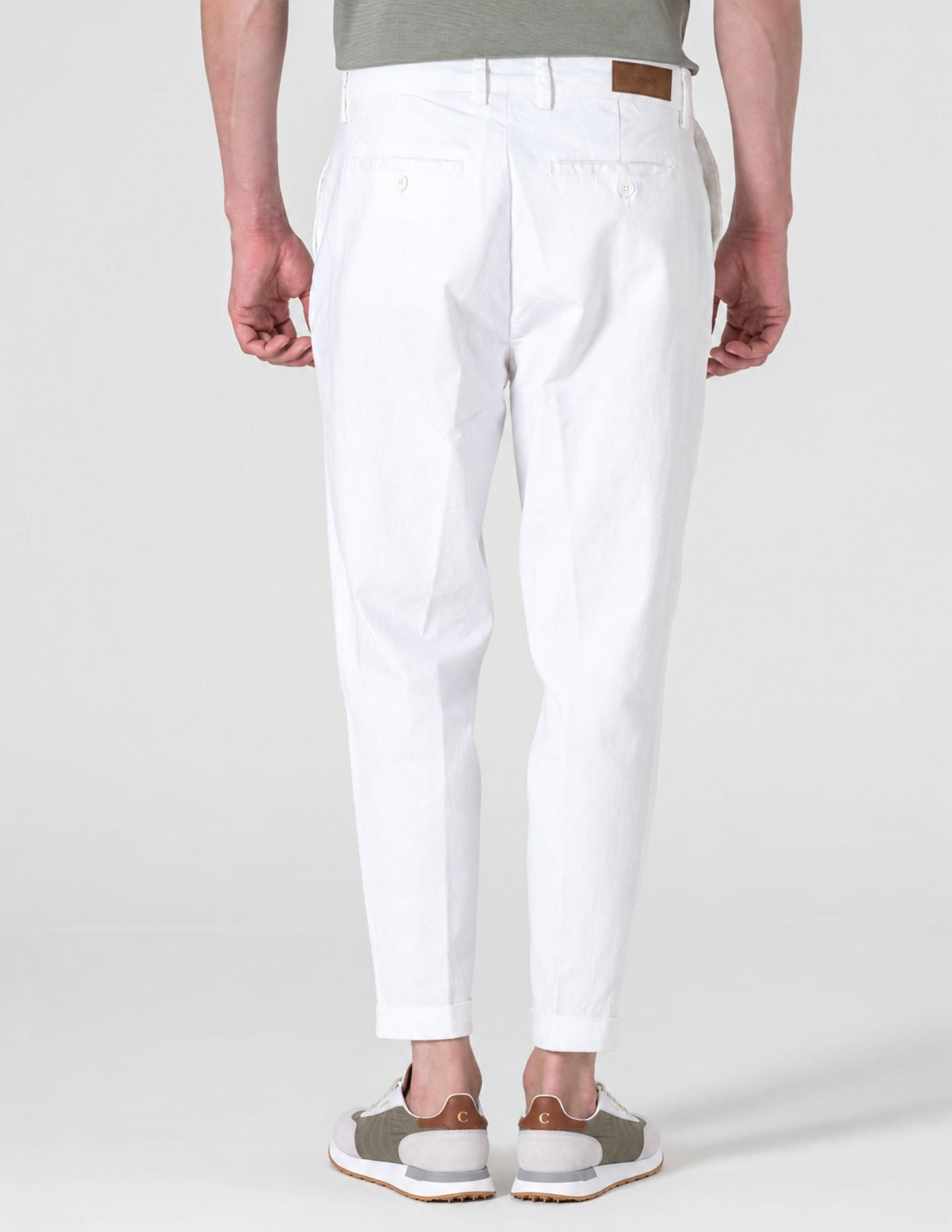 CALÇA CHINO CROPPED FIT VIROLA BRANCA