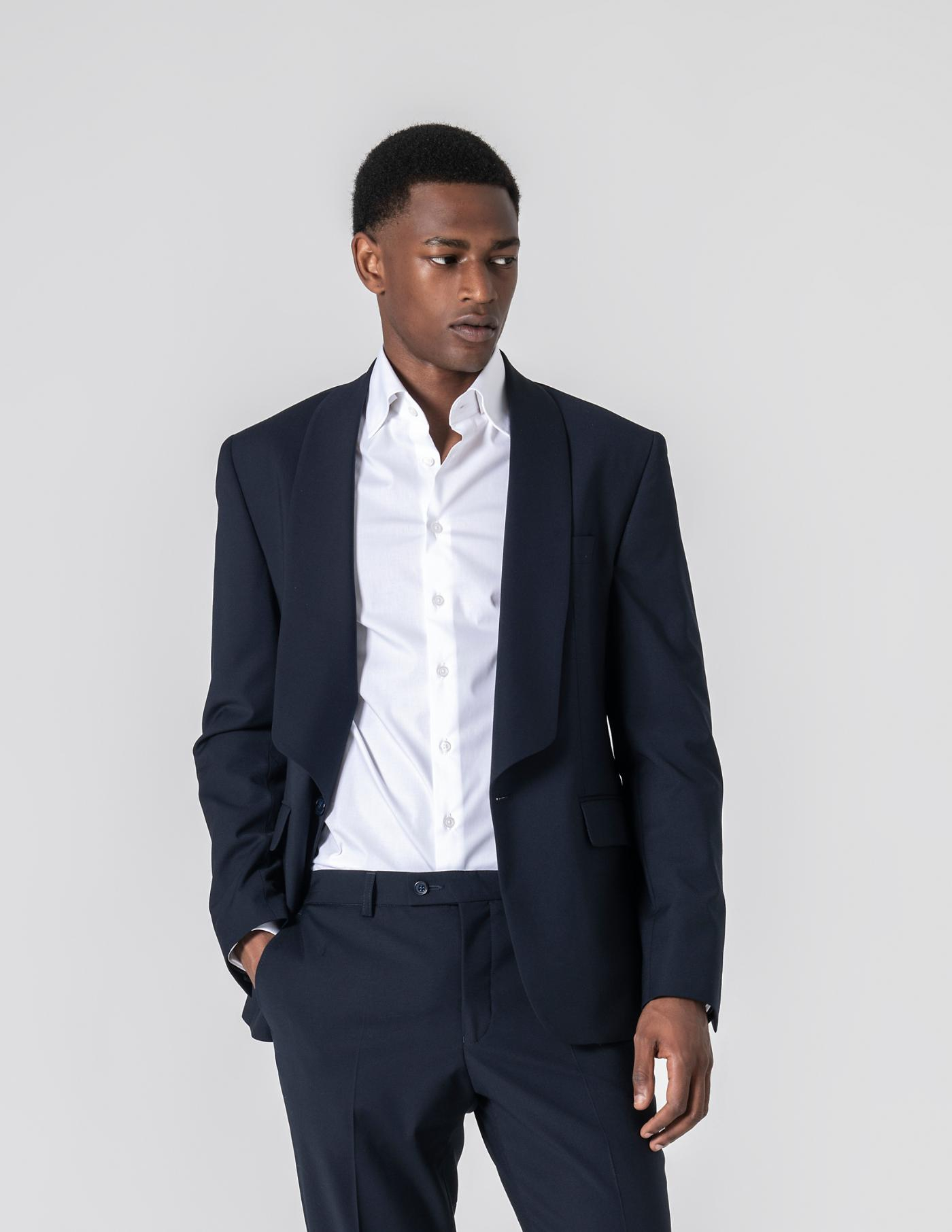 FATO SLIM FIT MIDNIGHT BLUE LAPELA SHAWL