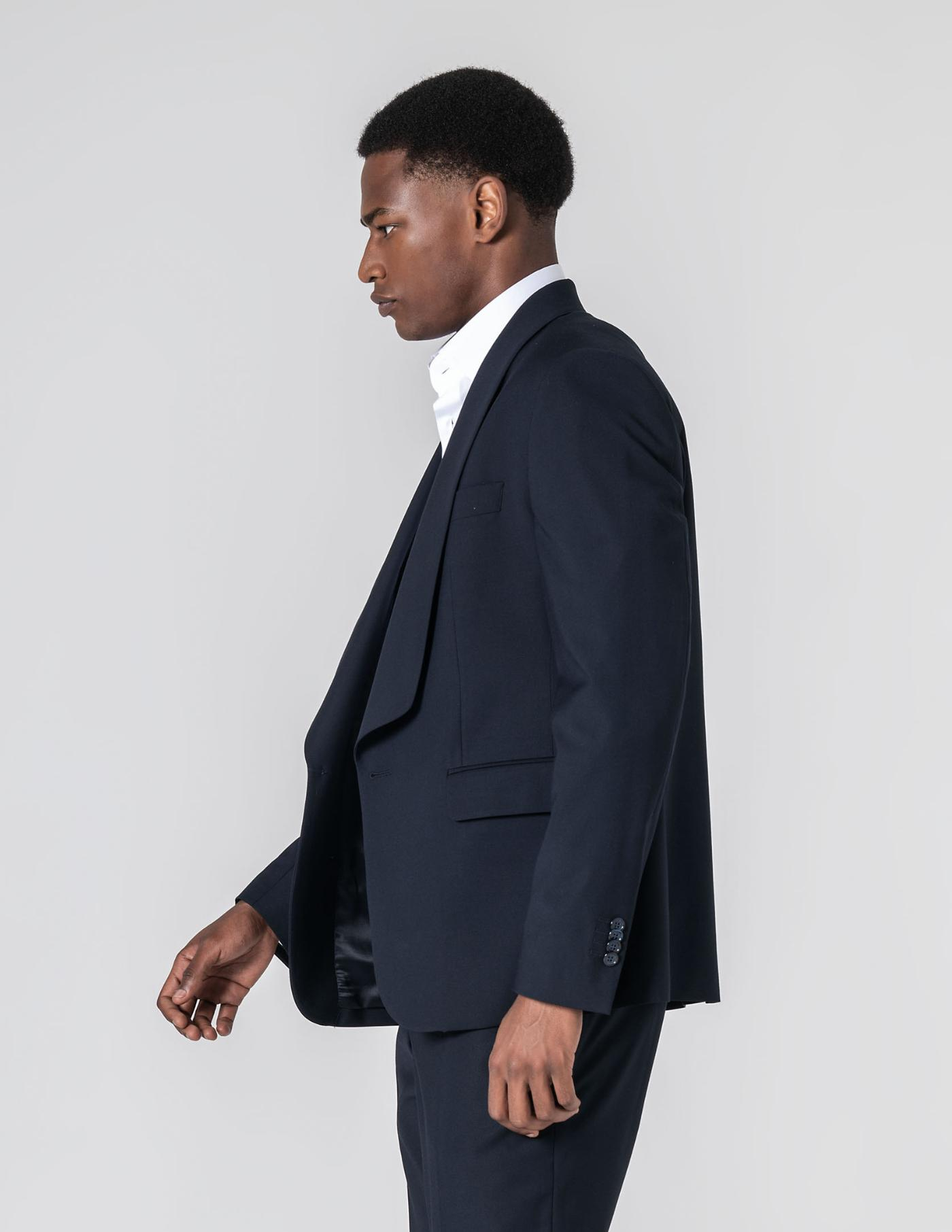 FATO SLIM FIT MIDNIGHT BLUE LAPELA SHAWL