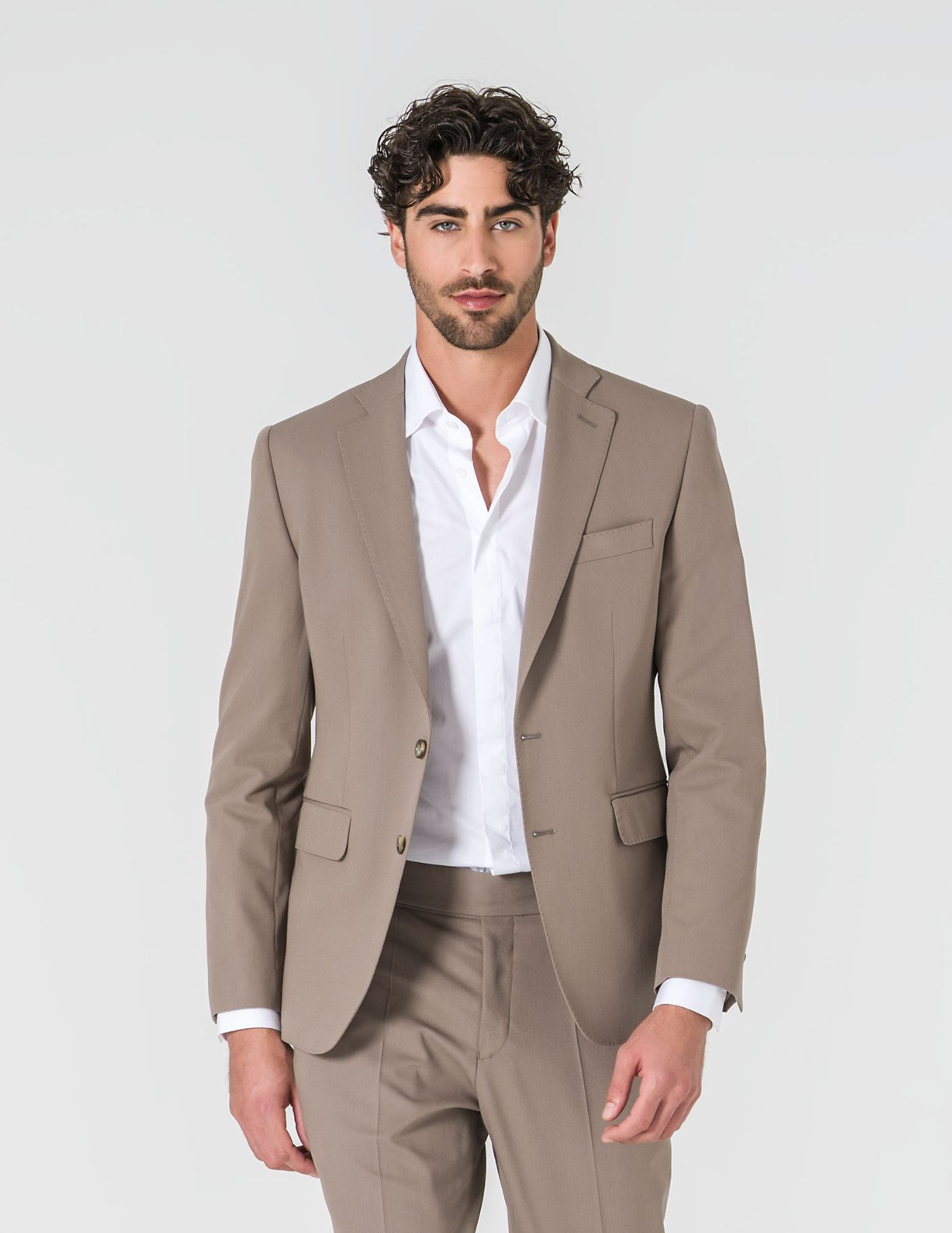 FATO SLIM FIT BEGE ESCURO (PICK STITCH)
