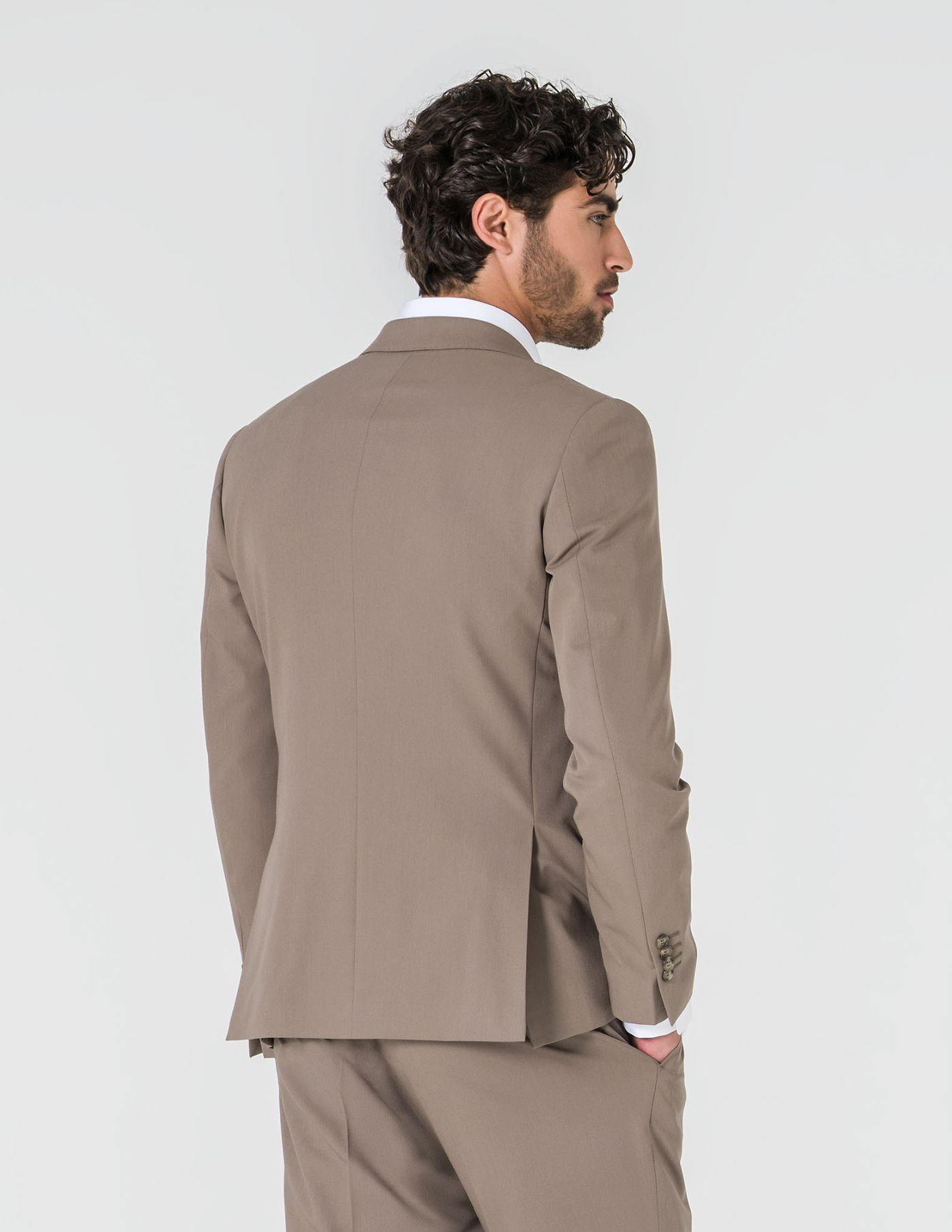 FATO SLIM FIT BEGE ESCURO (PICK STITCH)