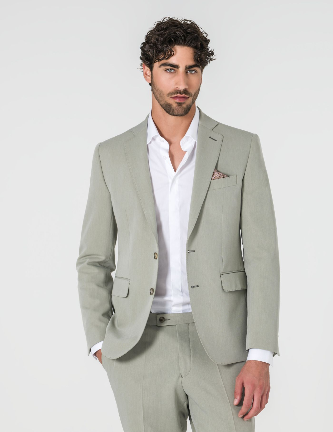 FATO SLIM FIT VERDE CLARO  (PICK STITCH)