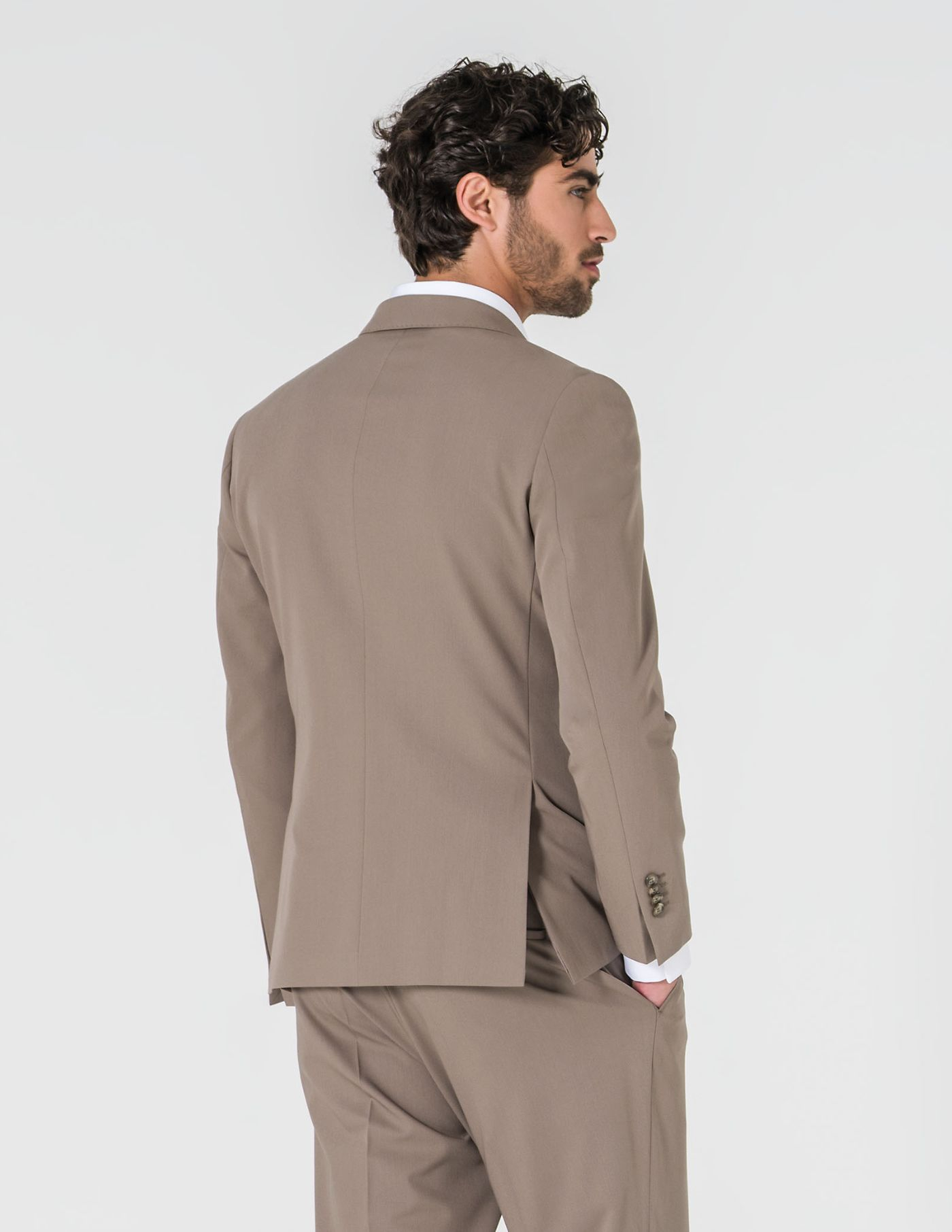 FATO TRESPASSE SLIM FIT BEGE ESCURO (PICK STITCH)