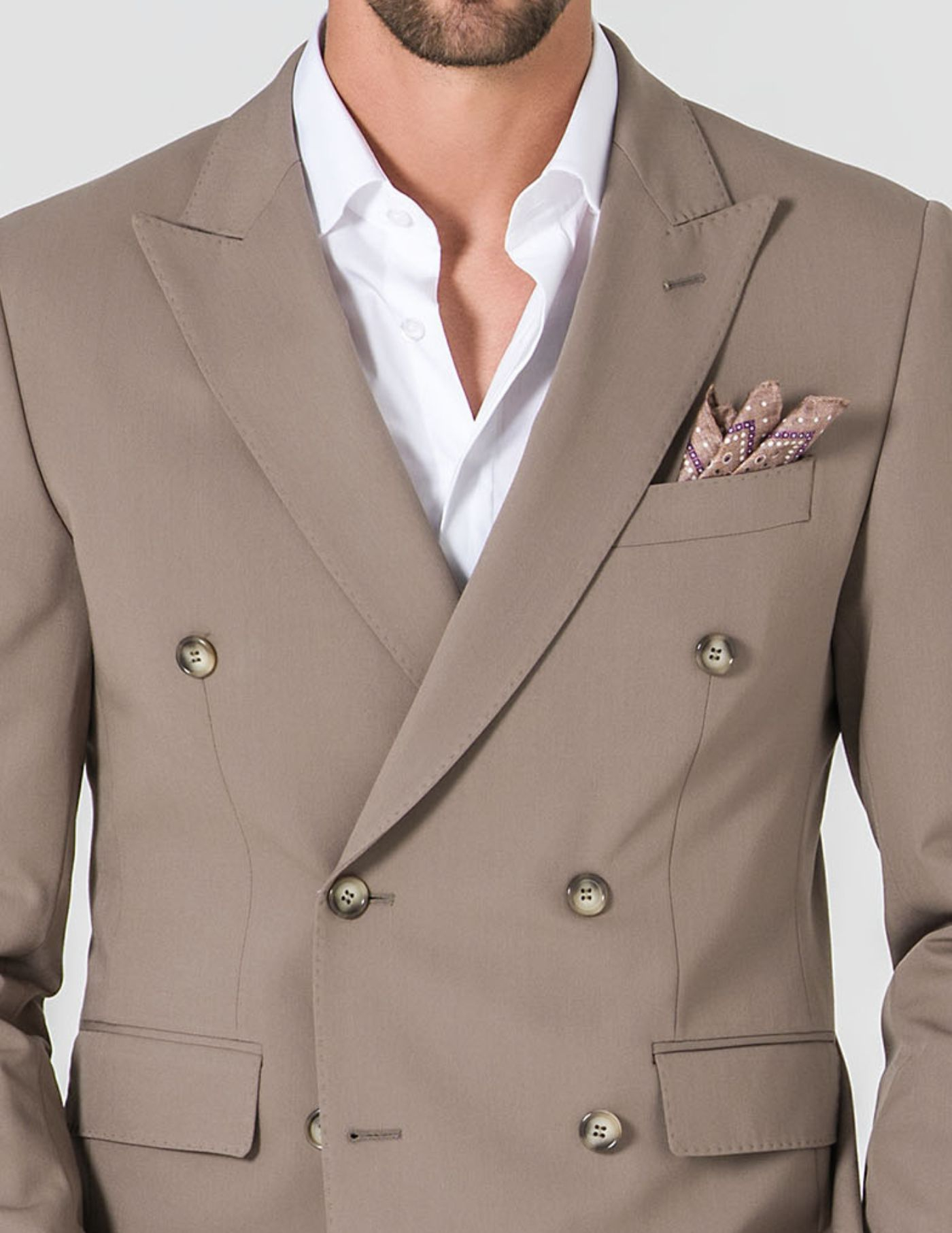 FATO TRESPASSE SLIM FIT BEGE ESCURO (PICK STITCH)