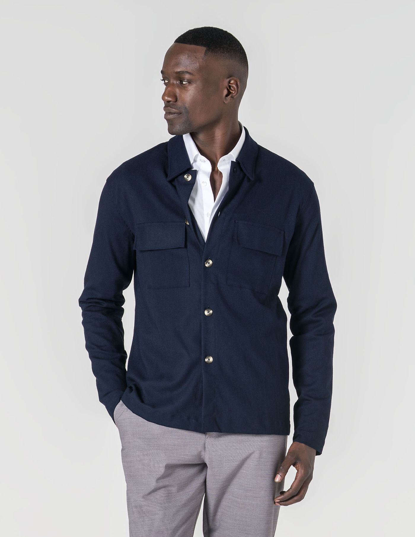 SOBRECAMISA FLANELA AZUL