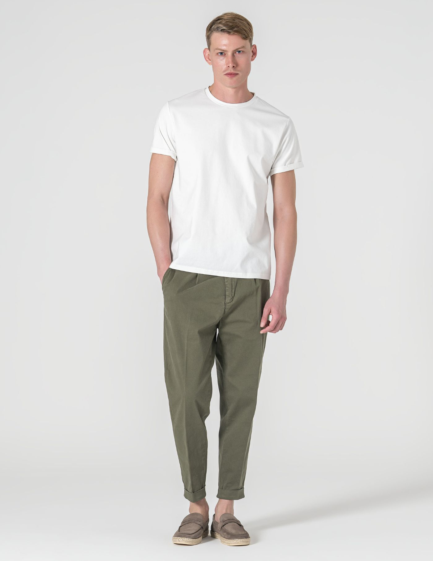 T-SHIRT RELAXED DE ALGODÃO E POLIAMIDA BRANCO