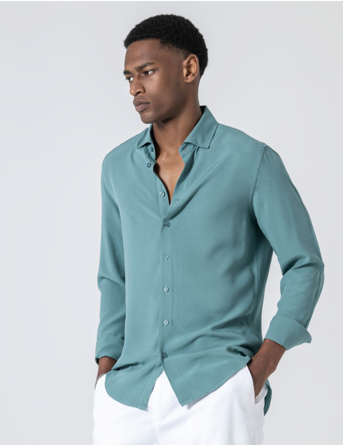 CAMISA RELAXED FIT LEVE VERDE PISTÁCIO