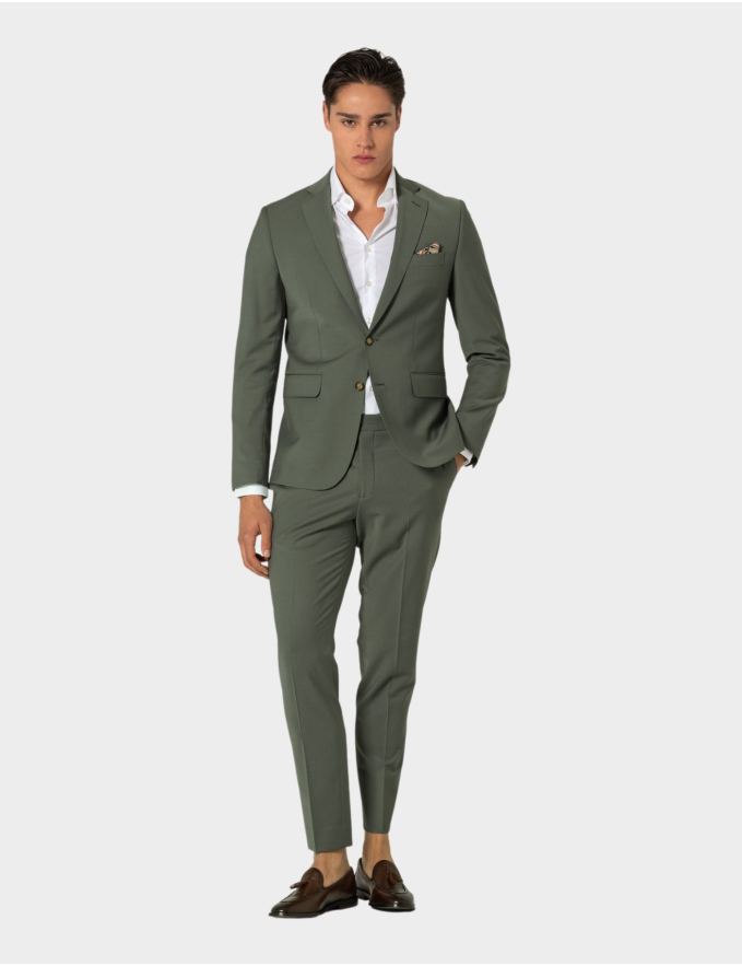 FATO SLIM FIT VERDE SECO (PICK STITCH)