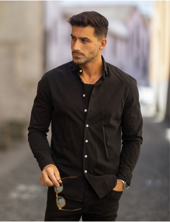 CAMISA DE SARJA PRETA