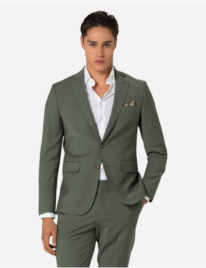 FATO SLIM FIT VERDE SECO (PICK STITCH)