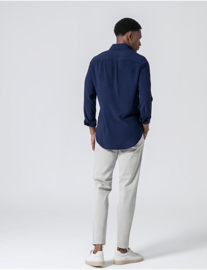 CAMISA RELAXED FIT LEVE AZUL