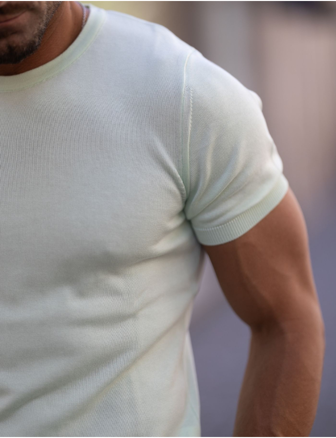 T-SHIRT TRICOT VERDE MENTA