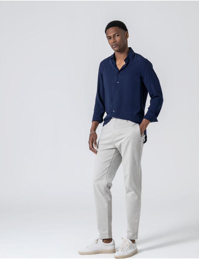 CAMISA RELAXED FIT LEVE AZUL
