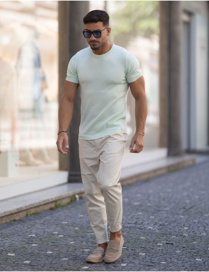 T-SHIRT TRICOT VERDE MENTA