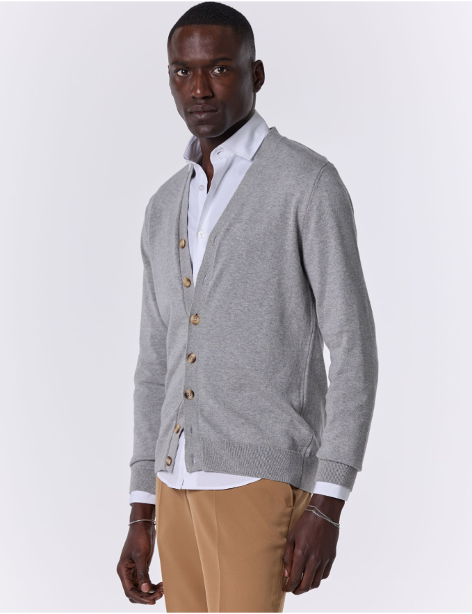 CARDIGAN DE MALHA CINZA