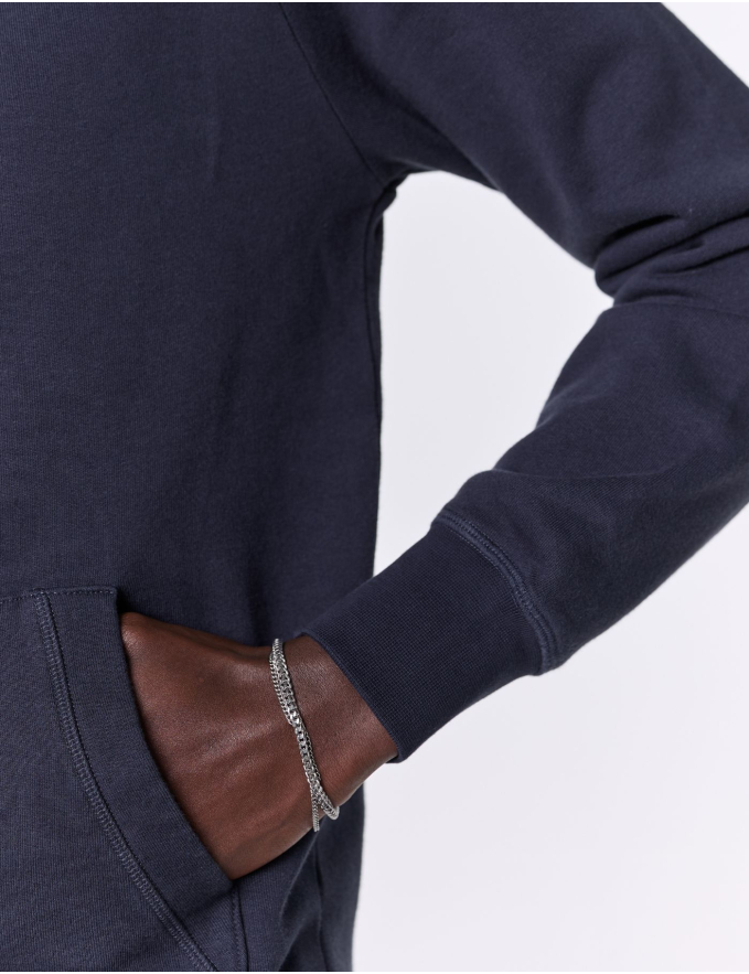 HOODIE DE ALGODÃO AZUL MARINHO
