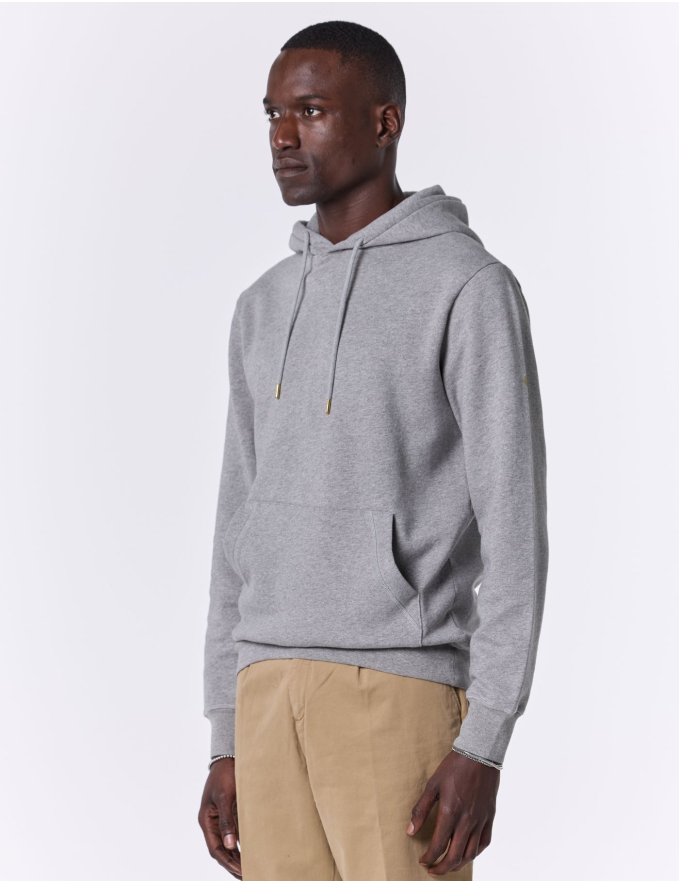 HOODIE DE ALGODÃO CINZA MESCLA