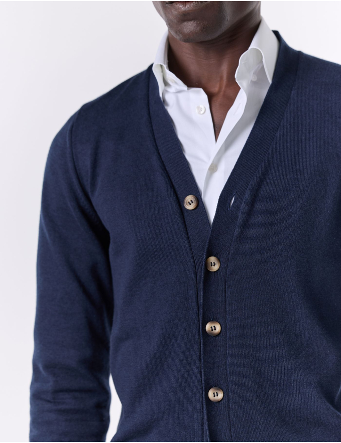 CARDIGAN DE MALHA AZUL MARINHO