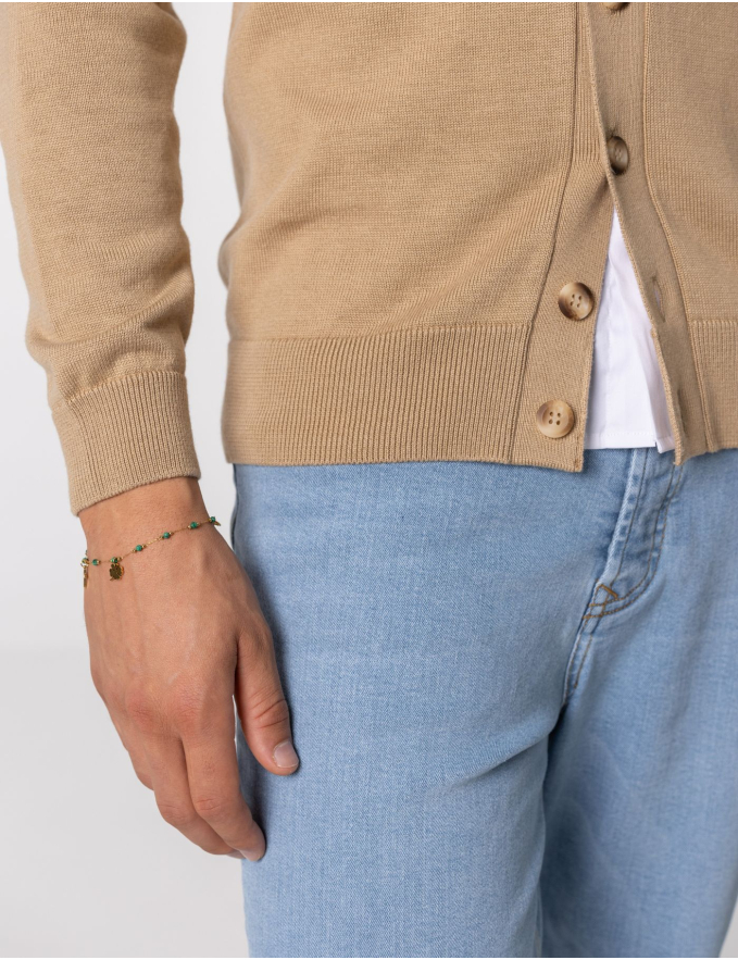 CARDIGAN DE MALHA BEGE