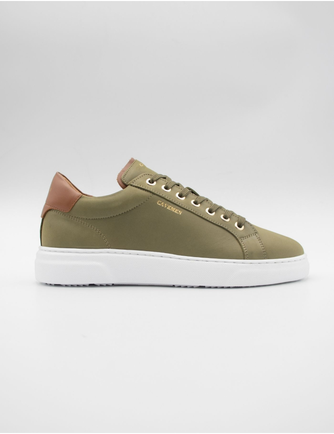 SAPATILHA EM NOBUCK VERDE DETALHE CAMEL