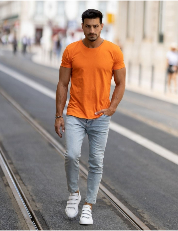 T-SHIRT DE ALGODÃO LARANJA