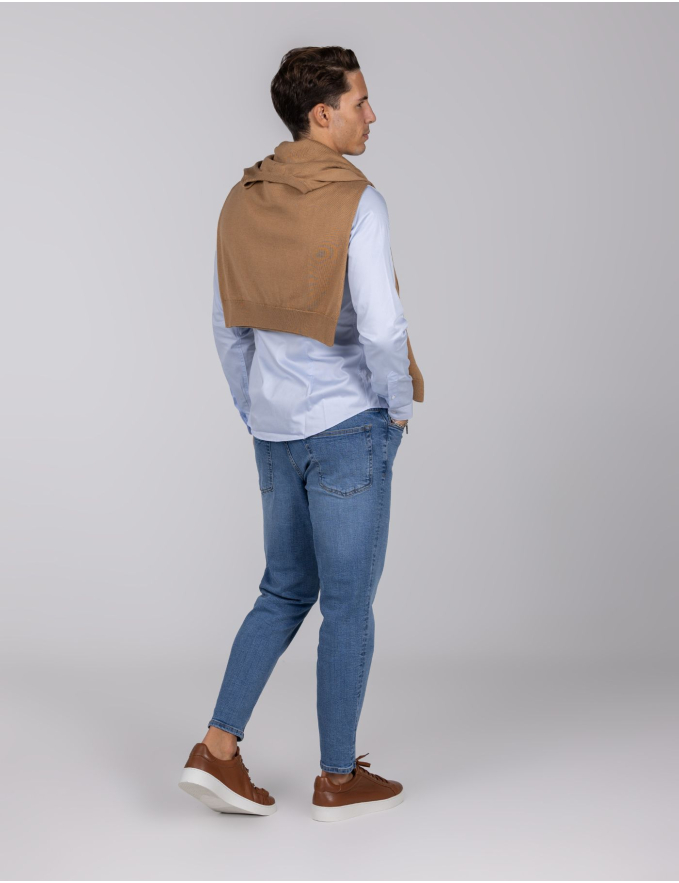 CAMISA DE ALGODÃO AZUL CLARO