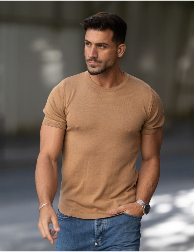 T-SHIRT TRICOT CAMEL