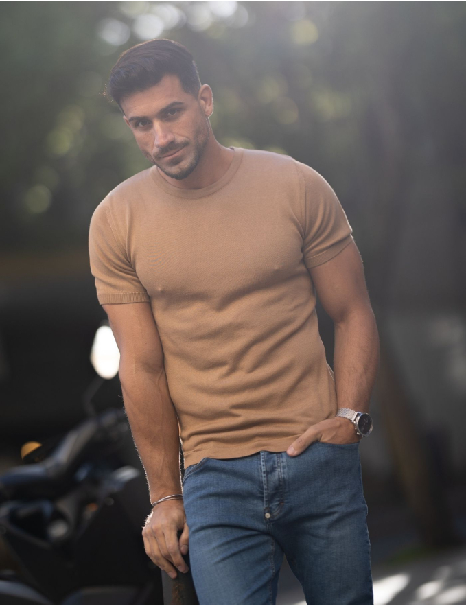 T-SHIRT TRICOT CAMEL