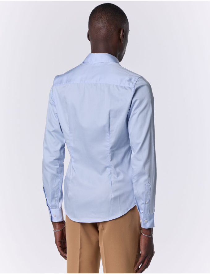 CAMISA DE ALGODÃO AZUL CLARO