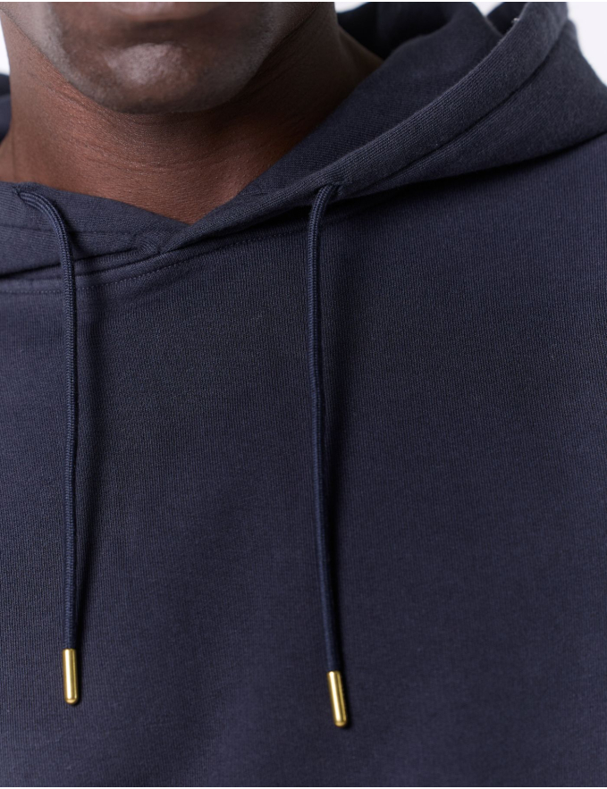 HOODIE DE ALGODÃO AZUL MARINHO