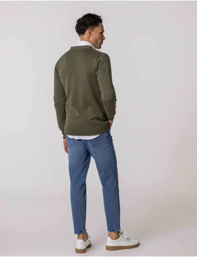 CARDIGAN DE MALHA VERDE KAKI