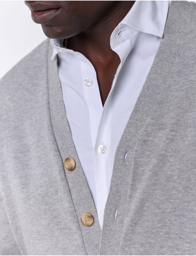 CARDIGAN DE MALHA CINZA