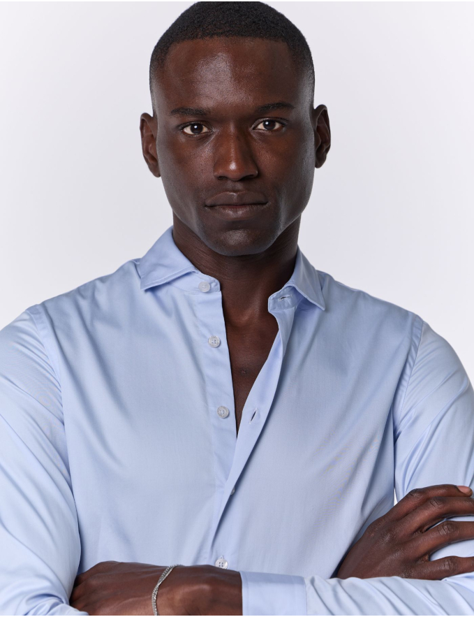 CAMISA DE ALGODÃO AZUL CLARO