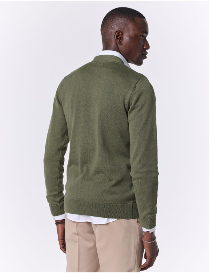CARDIGAN DE MALHA VERDE KAKI