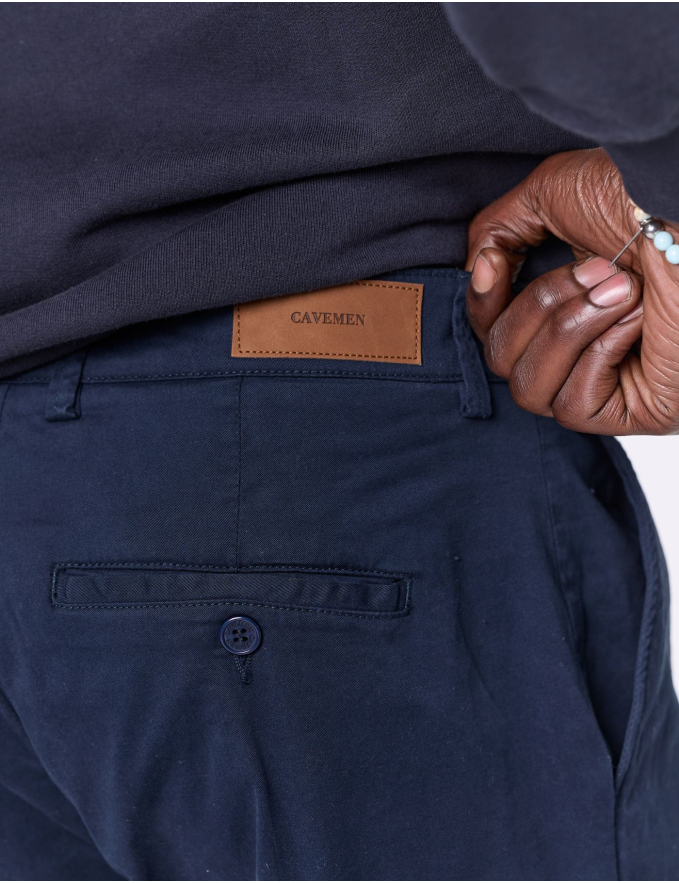 CALÇA CHINO CROPPED FIT VIROLA AZUL