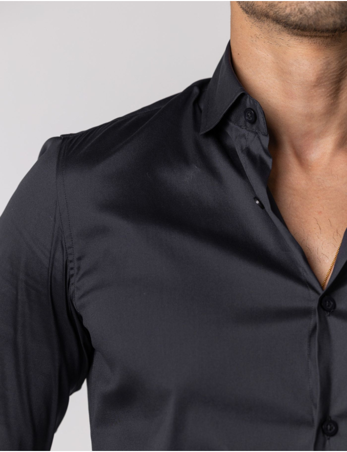 CAMISA SLIM FIT SOFT TOUCH PRETO