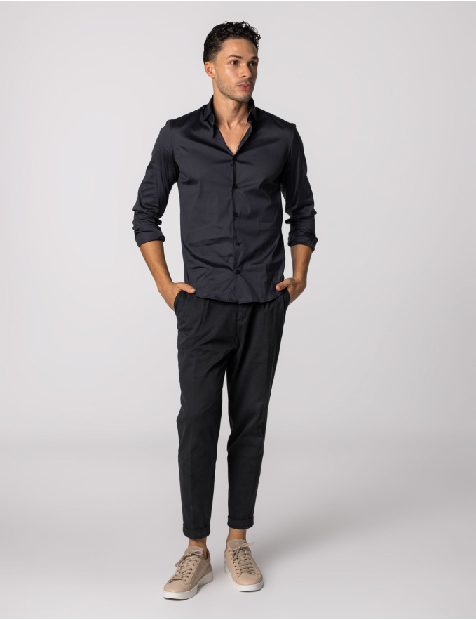 CAMISA SLIM FIT SOFT TOUCH PRETO