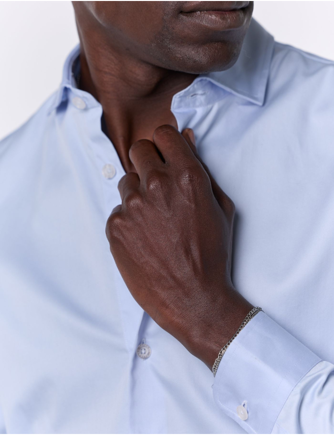 CAMISA DE ALGODÃO AZUL CLARO