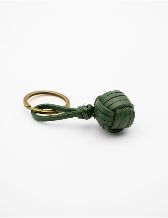 PORTA-CHAVES EM PELE VERDE