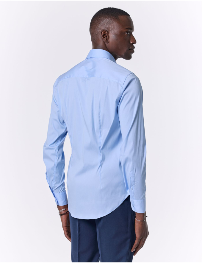 CAMISA SLIM FIT SOFT TOUCH AZUL CLARO