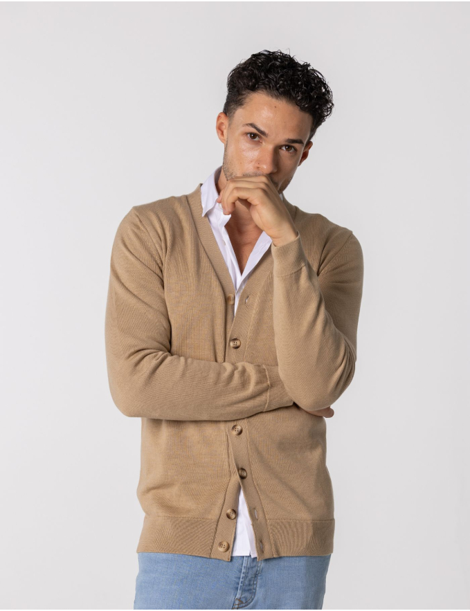 CARDIGAN DE MALHA BEGE